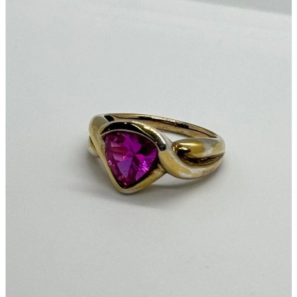 925 STERLING SILVER PINK TOPAZ RING SIZE 9